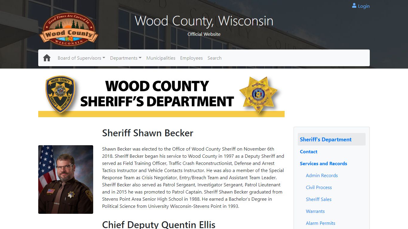 Sheriff's Department - Wood County, Wisconsin